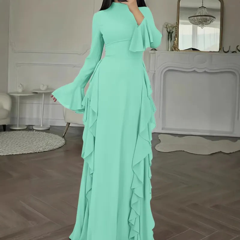 Solid Flare Sleeve Dress — image 4