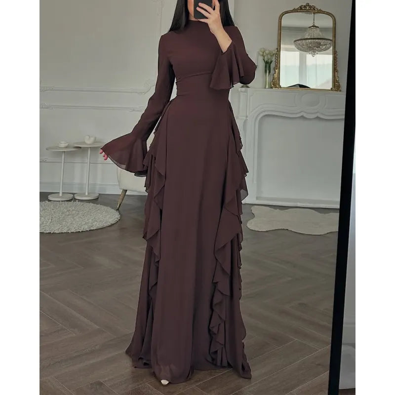 Solid Flare Sleeve Dress — image 3