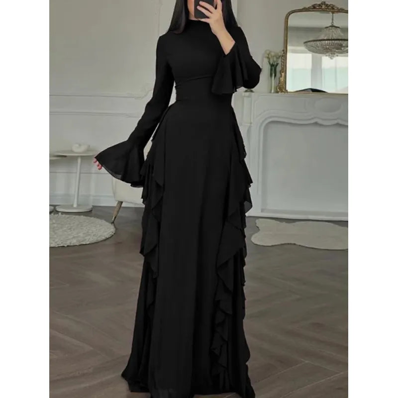Solid Flare Sleeve Dress — image 1