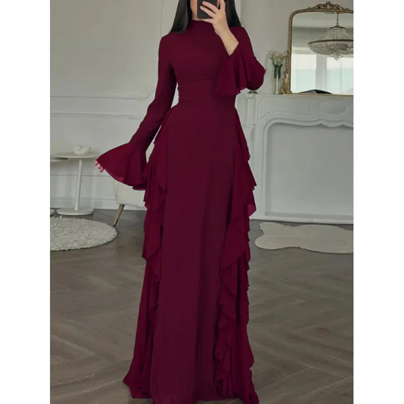 Solid Flare Sleeve Dress — image 2