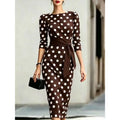Polka Dot Belted Midi Dress — image 1